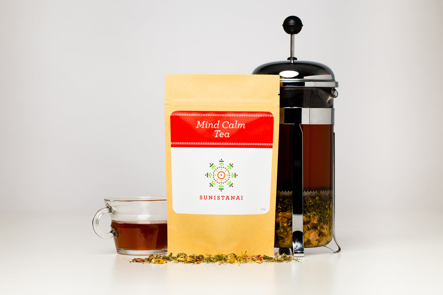Mind Calm Tea has been handcrafted to support immunity and prioritize calming nerves while providing stress relief. This Ayurvedic Tea is non-caffeinated, herbal, immunity boosting, and releases tension in both the mind and body.